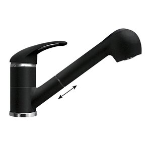 Изображение товара Смеситель для кухонной мойки Lava SG03 LAV, цвет LAVA черный металлик