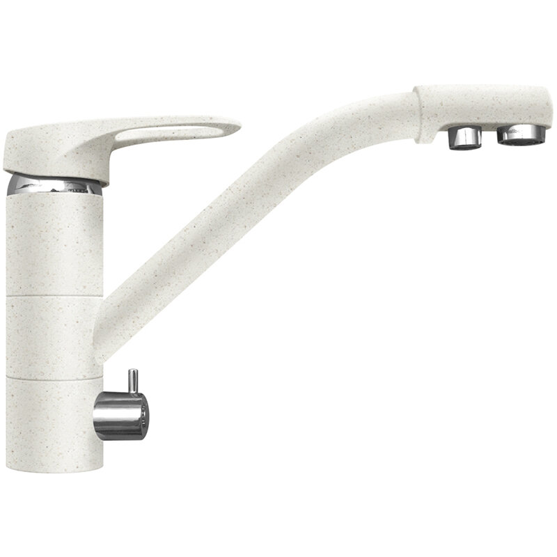 Изображение товара Смеситель для кухонной мойки Lava SG05 LAT, с подключением к фильтру, цвет LATTE белый