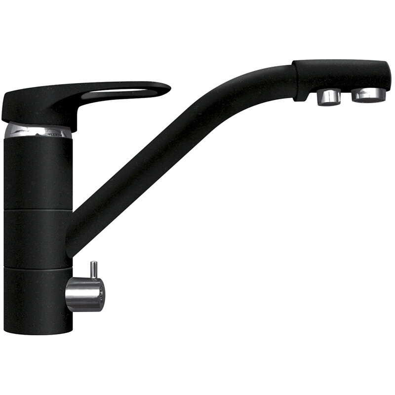 Изображение товара Смеситель для кухонной мойки Lava SG05 LAV с подключением к фильтру черный металлик