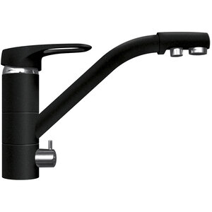 Изображение товара Смеситель для кухонной мойки Lava SG05 LAV, с подключением к фильтру, цвет LAVA черный металлик