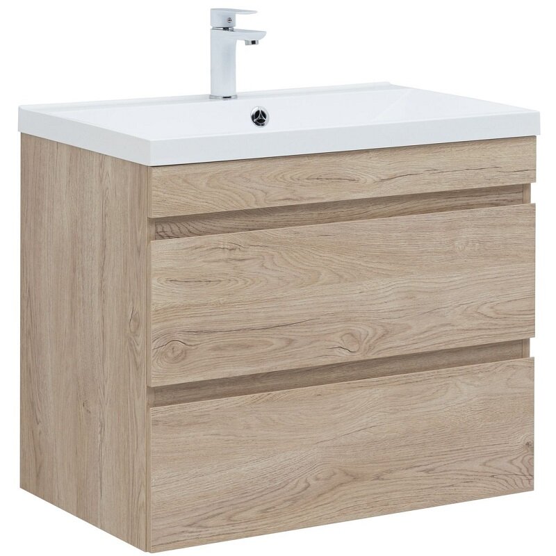 Изображение товара Тумба под раковину Aquanet Нота New 75 см светлый дуб подвесная