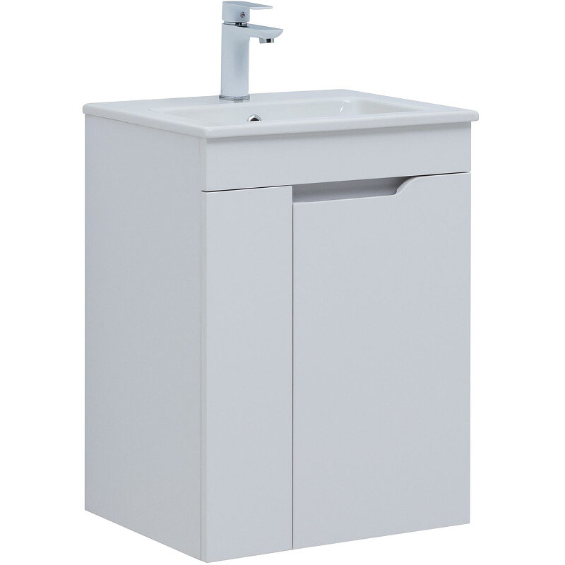 Изображение товара Тумба под раковину Aquanet Практика 50 белый матовый влагостойкая МДФ