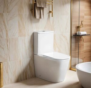 Изображение товара Унитаз-компакт Ceruttispa Manlio Tornado CT10618, безободковый, смыв торнадо, крышка-сиденье микролифт, цвет белый