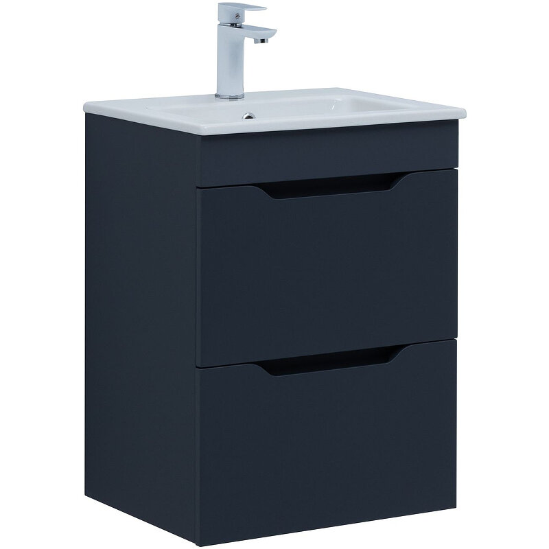 Изображение товара Тумба под раковину Aquanet Практика 50 см маренго влагостойкая с 2 ящиками