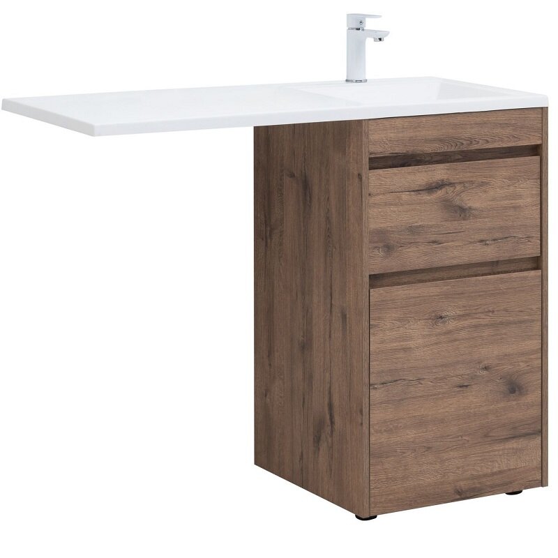 Изображение товара Тумба под раковину Aquanet Токио 333648, 58 см, напольная, 2 ящика, цвет дуб веллингтон