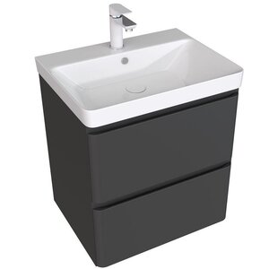 Изображение товара Тумба под раковину Aquanet Эмбер 60 см черный матовый подвесная напольная
