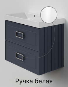 Изображение товара Тумба с раковиной La Fenice Cubo Blu Grigio Twin NFNC-01-CUB-BG-80-2-2-80, 80 см, подвесная, синяя матовая, ручки белые