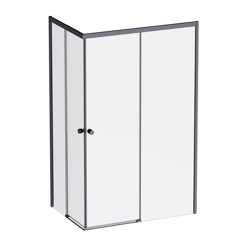 Изображение товара Душевой уголок Am.Pm X-Joy 120х80 см, раздвижной, черный матовый профиль, прозрачное стекло