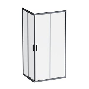 Изображение товара Душевой уголок Am.Pm Gem W90G-403-100280-BT, 100 x 80 см, стекло прозрачное, профиль черный матовый