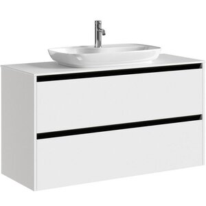 Изображение товара Тумба под раковину Allen Brau Activity 1.34007.WM, 120 см, подвесная, с LED подсветкой, белый матовый/черный браш