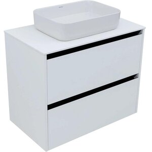 Изображение товара Тумба под раковину Allen Brau Activity 80 см подвесная с подсветкой черный белый матовый