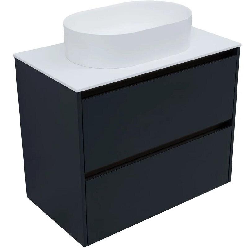 Изображение товара Тумба под раковину Allen Brau Activity 1.34012.AM, 80 см, подвесная, с LED подсветкой, антрацит матовый/олива браш