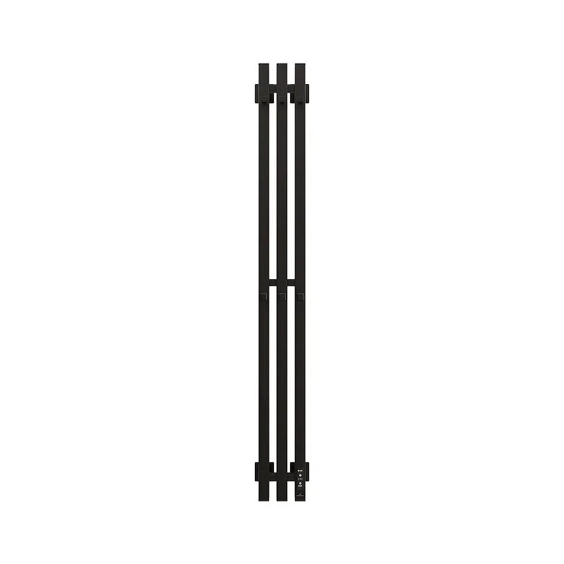 Изображение товара Полотенцесушитель электрический Grota Corsa K 130х1200 N RAL9005 EL, ширина 13 см, высота 120 см, диммер справа, черный матовый