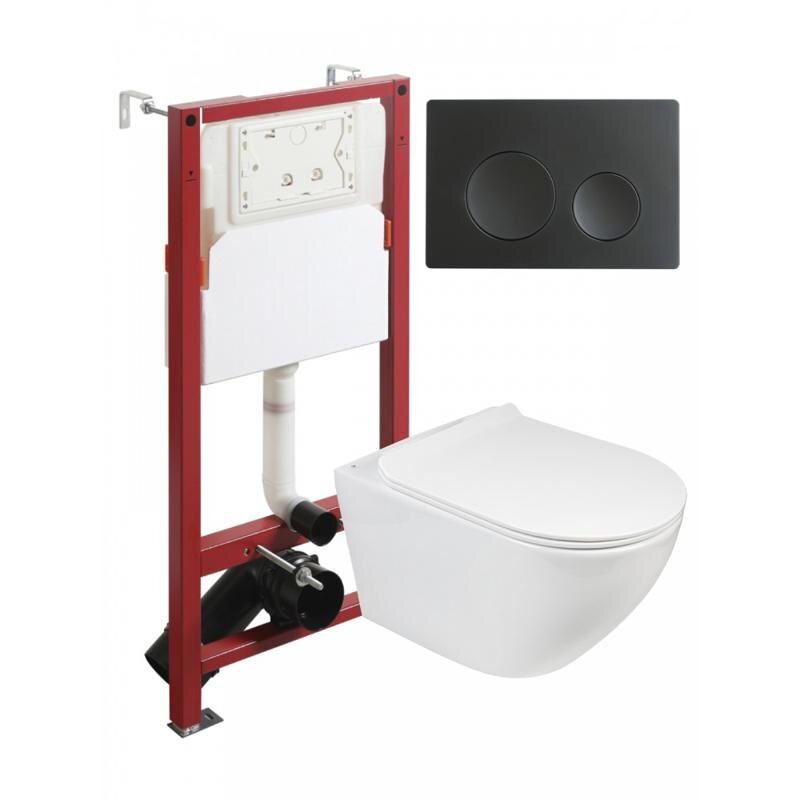 Изображение товара Подвесной унитаз Agger ATI03100+APB144 со смывом и сиденьем микролифт