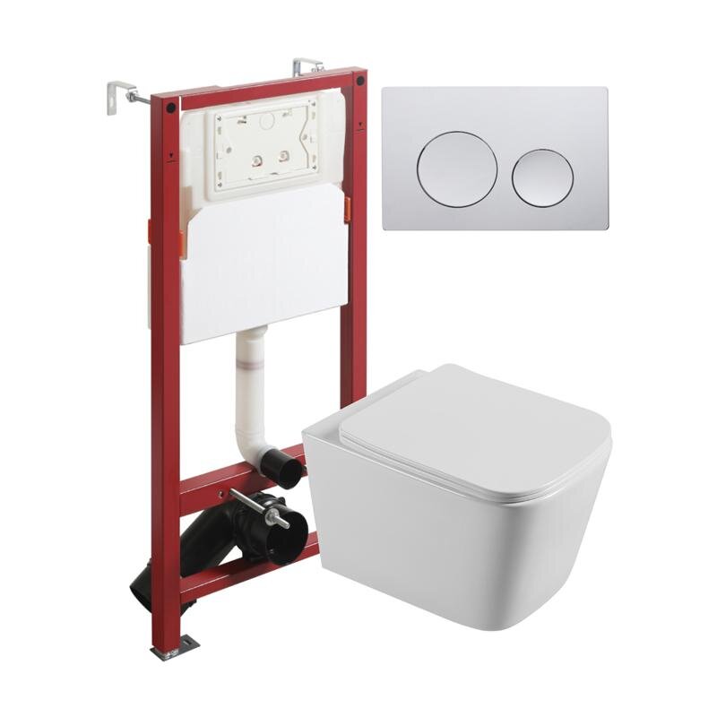 Изображение товара Инсталляция Agger ATI04100+APB100 для подвесного унитаза безободковый с Soft-close