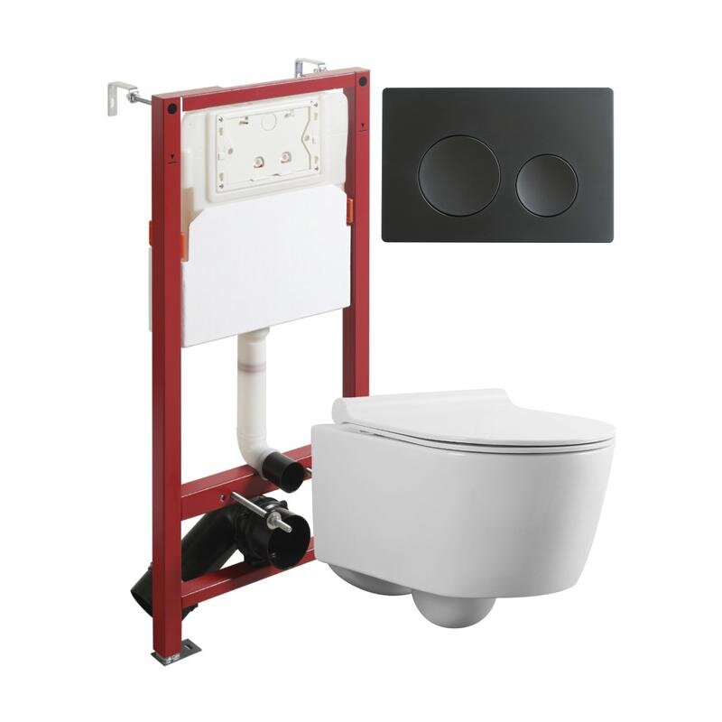 Изображение товара Инсталляция Agger ATI05100+APB144 с подвесным безободковым унитазом и микролифтом