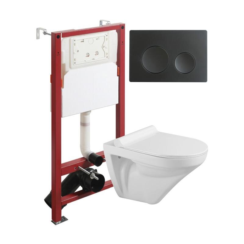 Изображение товара Инсталляция Agger ATI06100+APB144 с безободковым унитазом и клавишей черная матовая Изображение товара Инсталляция Agger ATI06100+APB144 с безободковым унитазом и клавишей черная матовая