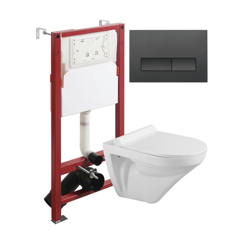 Изображение товара Подвесной унитаз Agger ATI06100+APB244 с инсталляцией и безободковой чашей