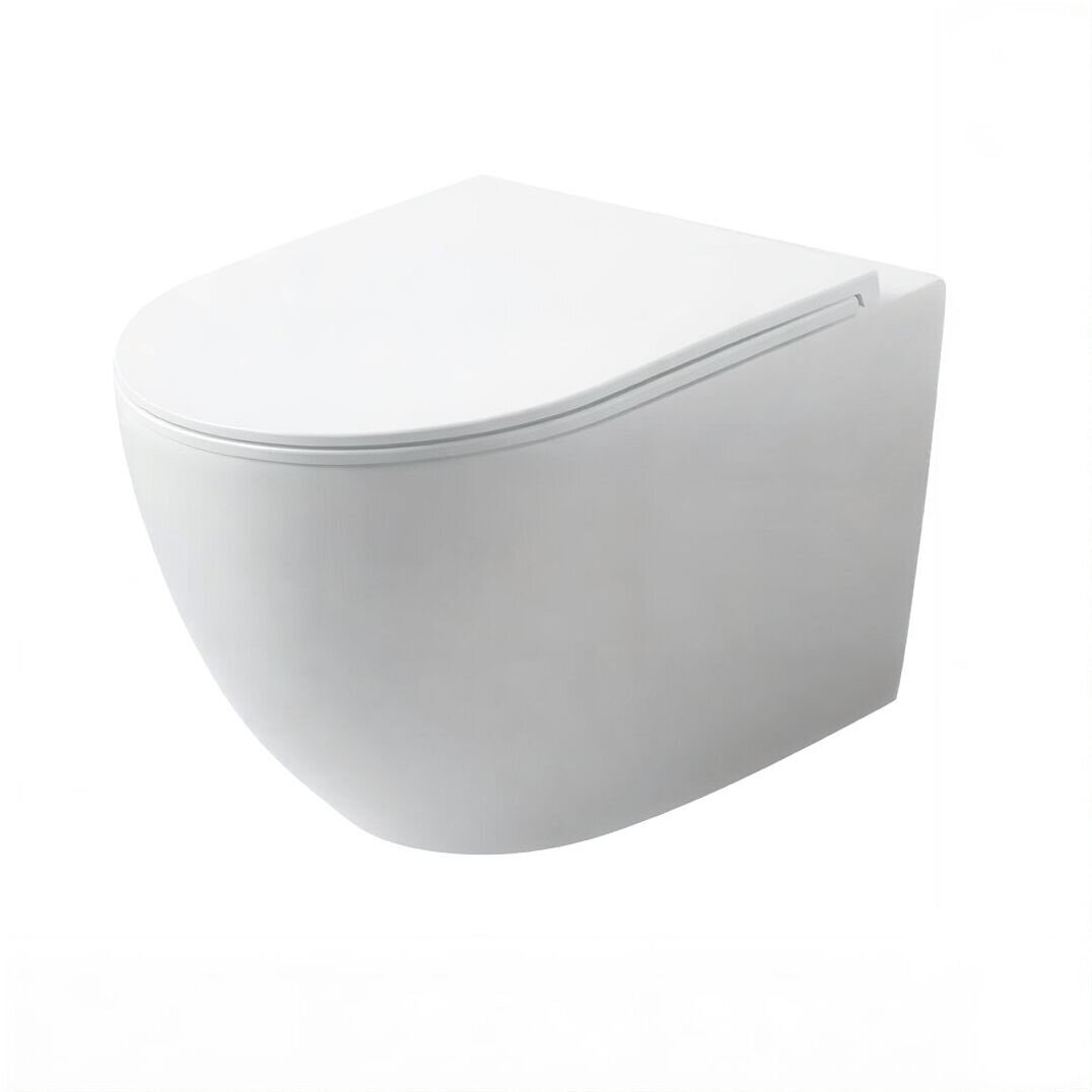 Изображение товара Подвесной безободковый унитаз Agger Tornado с инсталляцией и мягким сиденьем