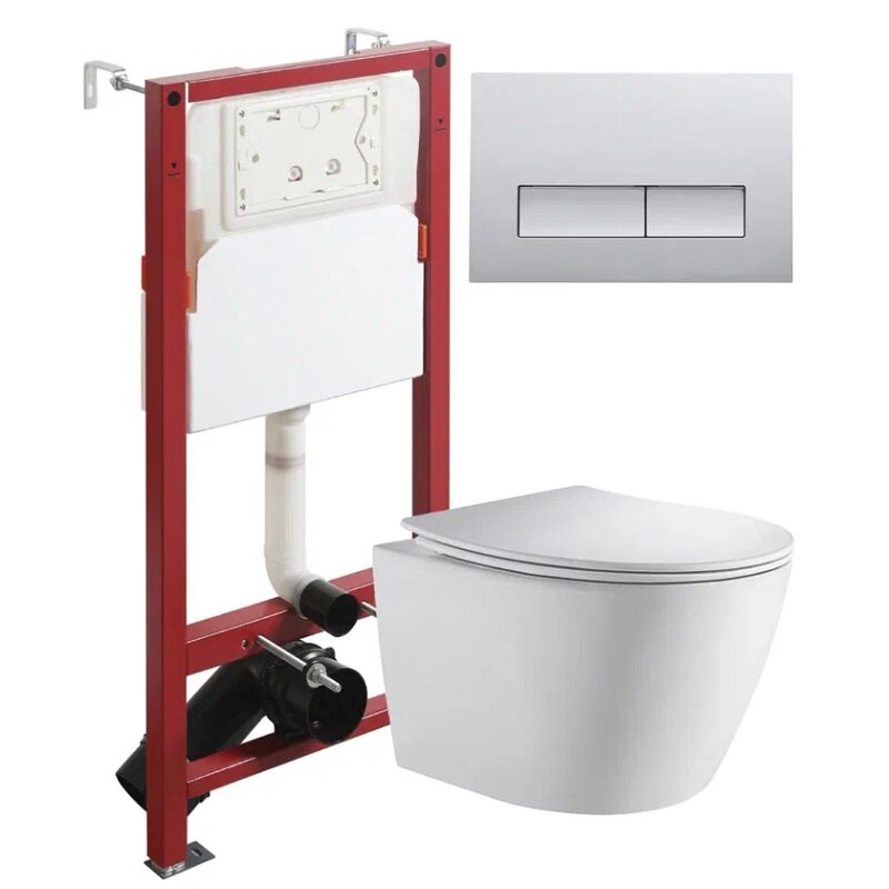 Изображение товара Инсталляция Orange CI07-150W+APB200 с подвесным безободковым унитазом