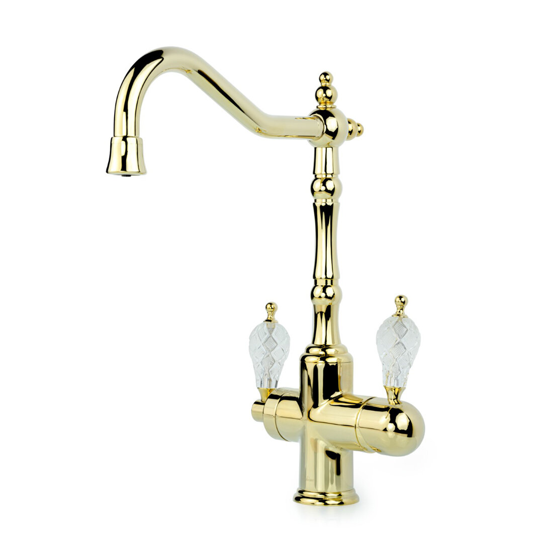 Изображение товара Смеситель для кухни Boheme Kitchen Tradizionale Oro 112-CRST с подключением к фильтру, цвет золото с ручкой Crystal Изображение товара Смеситель для кухни Boheme Kitchen Tradizionale Oro 112-CRST с подключением к фильтру, цвет золото с ручкой Crystal