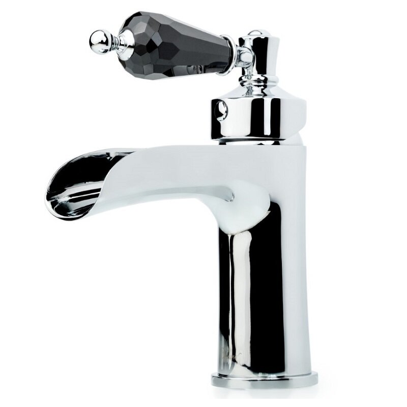 Изображение товара Смеситель для раковины Boheme Vogue 221-BSW, цвет хром ручка черная кристаллы Swarovski