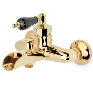 Изображение товара Смеситель для ванны Boheme Vogue 213-BSW с кристаллами Swarovski золото черная ручка