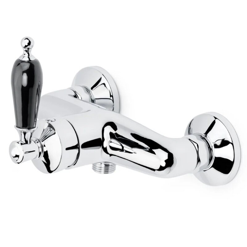 Изображение товара Смеситель Boheme Vogue 224-BLC для душа с ручкой керамика черная, хром