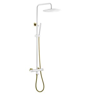 Изображение товара Душевая система Boheme Uno 468-T-WG белый/золото термостатическая