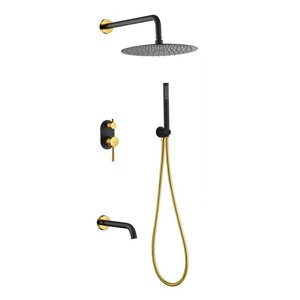 Изображение товара Душевая система Boheme Uno 464-2-BG с изливом черный/золото