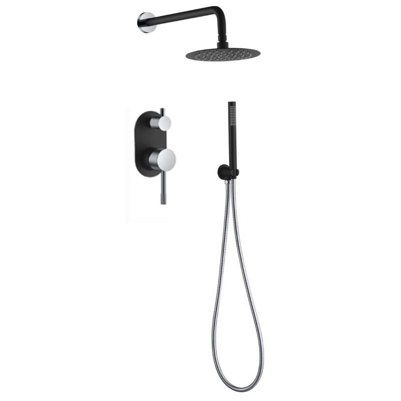 Изображение товара Душевая система Boheme Uno 464-BCR с верхним и ручным душем, черный хром