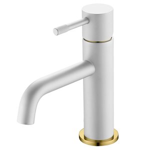 Изображение товара Смеситель для раковины Boheme Uno 461-WG белый золото Италия 17.2 см