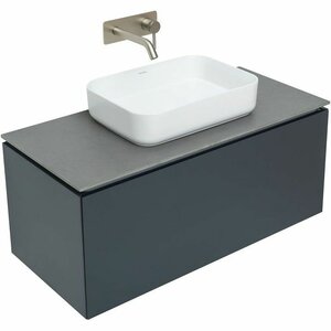 Изображение товара Тумба под раковину Allen Brau Infinity 1.21004.AM, 100 см, подвесная, с LED подсветкой, антрацит матовый