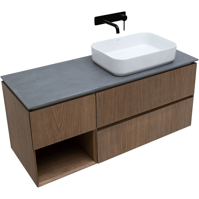 Изображение товара Тумба под раковину Allen Brau Infinity 1.21007.NO, 120 см, подвесная, с LED подсветкой, правая, дуб