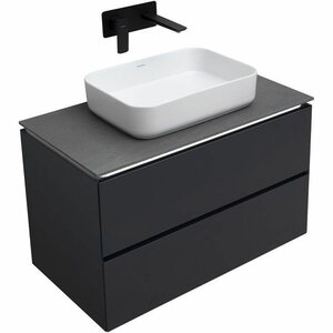 Изображение товара Тумба под раковину Allen Brau Infinity 1.21001.AM, 85 см, подвесная, с LED подсветкой, антрацит матовый