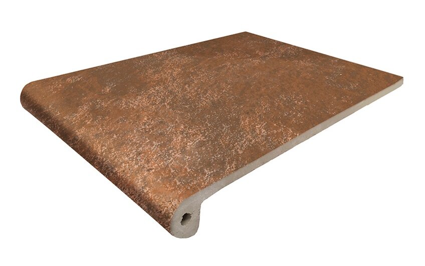 Изображение товара Керамогранит для ступеней Exagres Manhattan Peldano Red 33x24.5 см нескользящая поверхность