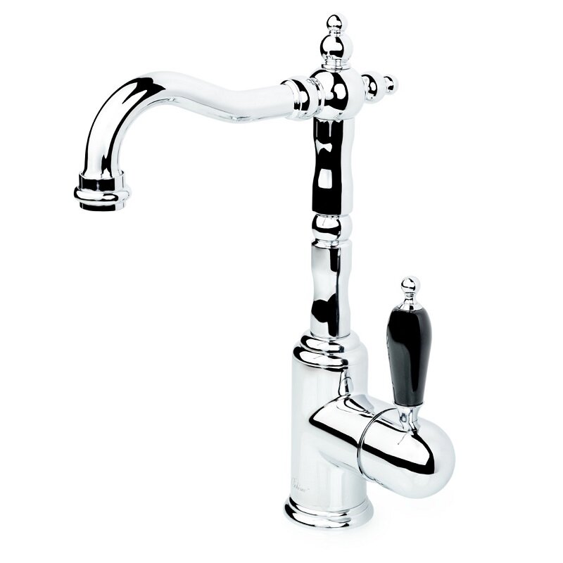 Изображение товара Смеситель для раковины Boheme Tradizionale 262-BLC, высокий, цвет хром ручка керамика черная Изображение товара Смеситель для раковины Boheme Tradizionale 262-BLC, высокий, цвет хром ручка керамика черная