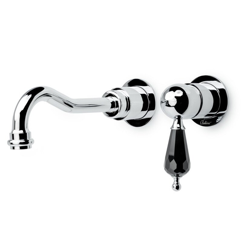 Изображение товара Смеситель для раковины Boheme Tradizionale 267-BSW, встраиваемый, цвет хром ручка черная кристаллы Swarovski