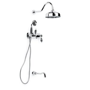 Изображение товара Душевая система Boheme Tradizionale 268-BSW, цвет хром ручка черная кристаллы Swarovski
