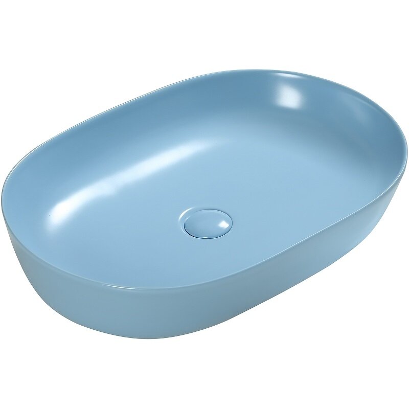 Изображение товара Раковина SantiLine SL-1017BL 60 см голубой матовый фаянс