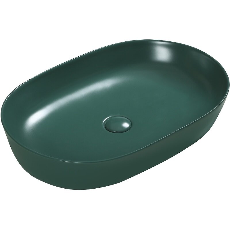 Изображение товара Раковина SantiLine SL-1017G, 60 см, фаянс, накладная, цвет зеленый матовый Изображение товара Раковина SantiLine SL-1017G, 60 см, фаянс, накладная, цвет зеленый матовый