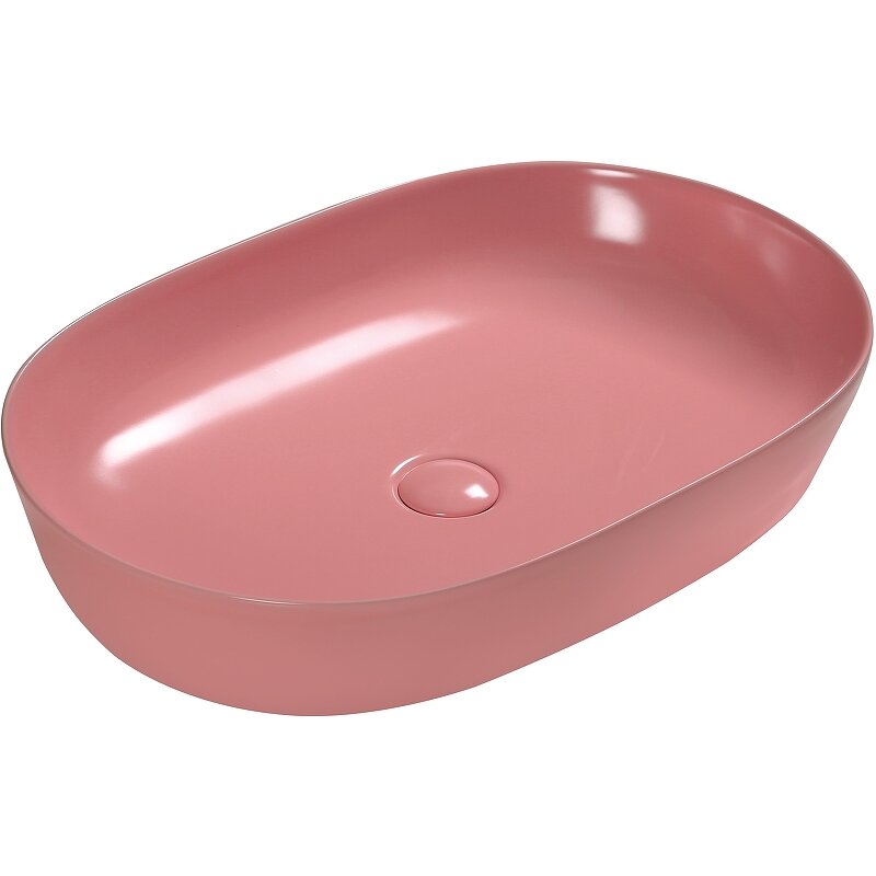 Изображение товара Раковина SantiLine SL-1017P 60 см фаянс накладная персиковый матовый