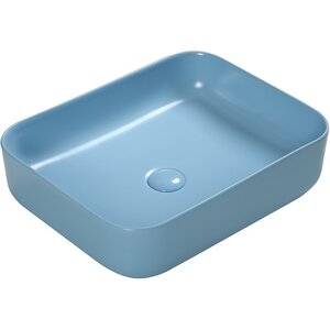 Изображение товара Раковина SantiLine SL-1051BL, 50 см, фаянс, накладная, голубая матовая
