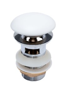 Изображение товара Донный клапан Aquanet 00333928 с переливом и Click-Clack белый матовый