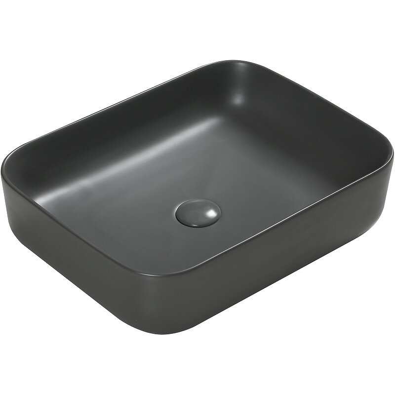 Изображение товара Раковина SantiLine SL-1051DG, 50 см, фаянс, накладная, темно-серая матовая
