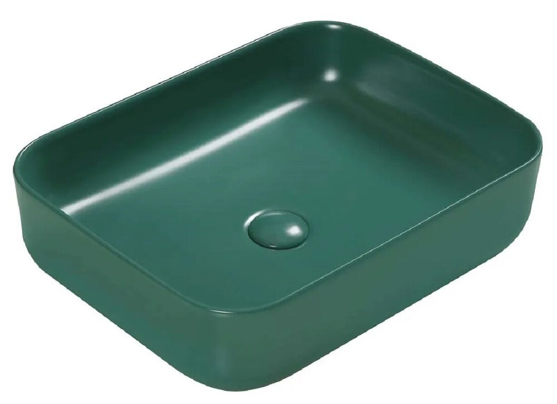 Изображение товара Раковина SantiLine SL-1051G, 50 см, фаянс, накладная, зелёная матовая