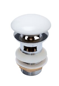 Изображение товара Донный клапан Aquanet, 00333927, с переливом, Click-Clack, белый 