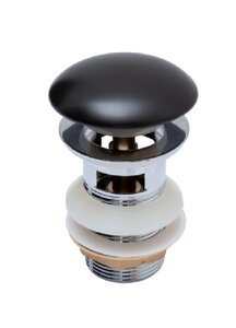 Изображение товара Донный клапан Aquanet 00333929 с переливом и Click-Clack черный матовый