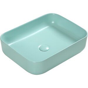 Изображение товара Раковина SantiLine SL-1051LG, 50 см, фаянс, накладная, светло-зелёная матовая