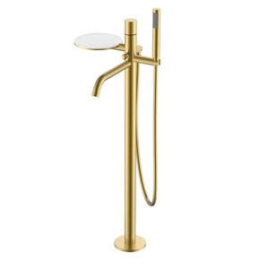 Изображение товара Смеситель для ванны и душа Boheme Stick 129-MG, цвет золото матовое c ручкой Diamond